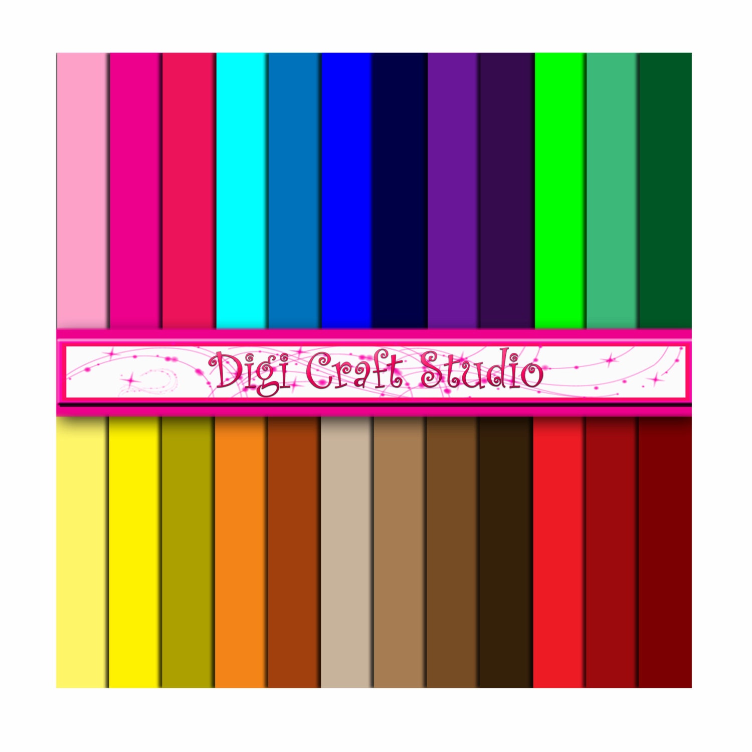 Digital Scrapbook Paper premade 24 12 x 12 solid color paper