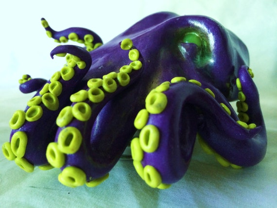 purple and chartreuse cephalopod octopus stash jar purple and chartreuse cephalopod octopus stash jar