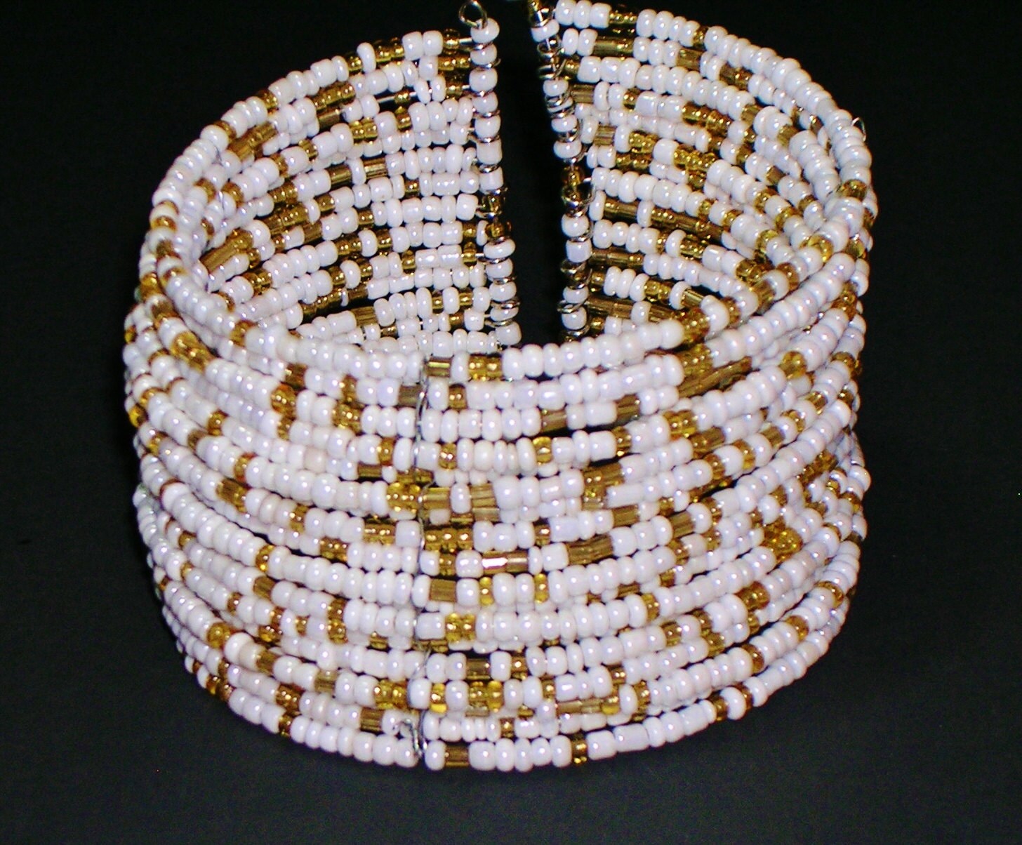 Modern Fashion Cuff Bracelet Trendy White Beaded Cuff Bracelet