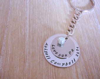 Personalised Keyring/Keychain. Hand Stamped.