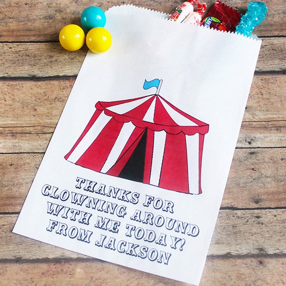 Personalized Carnival Bags Favor Bags Birthday Goodie Bags