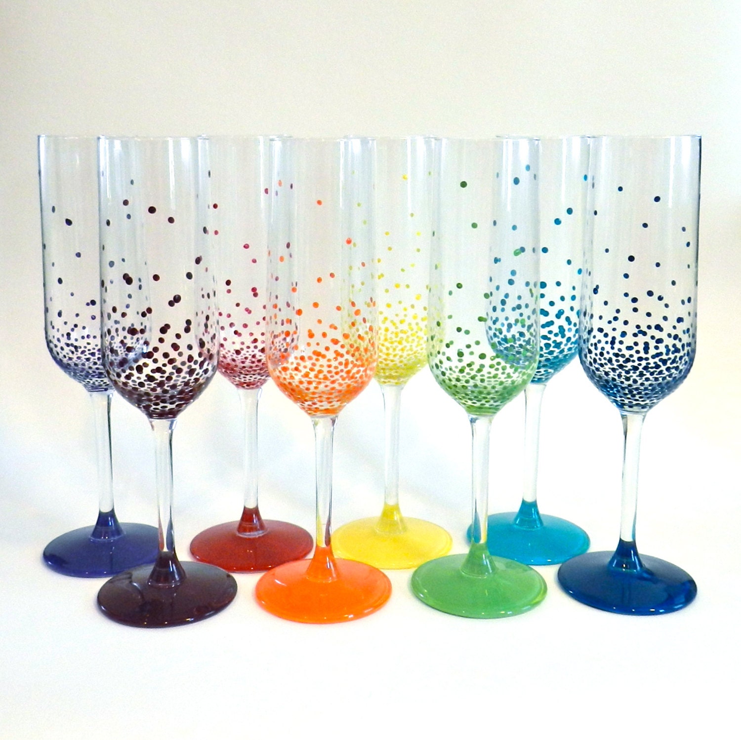 Party Set of Eight Champagne Flutes