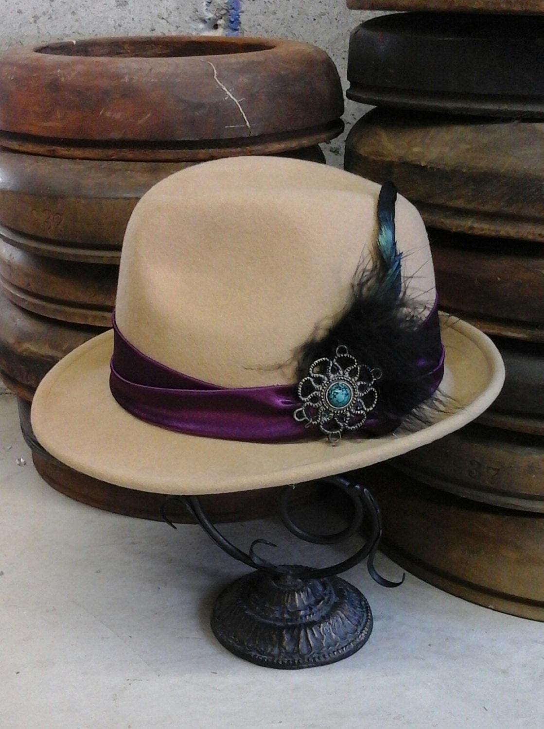 camel colored wool fedora by aceiswildoriginals on Etsy