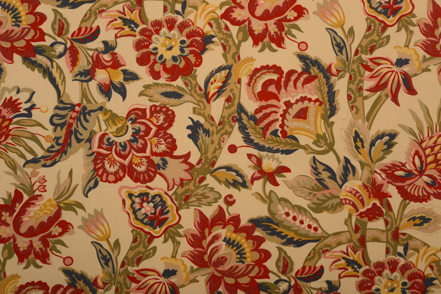 French Antique Reproduction Fabric Printed 100 by FABRICDIVAUSA