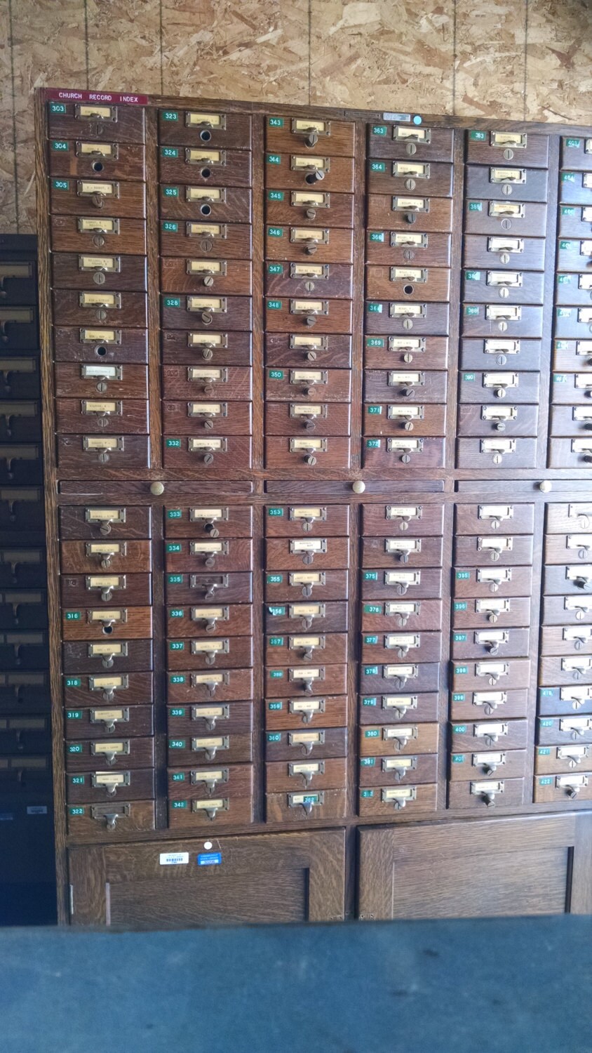 Vintage Library Card Catalog 120 drawer