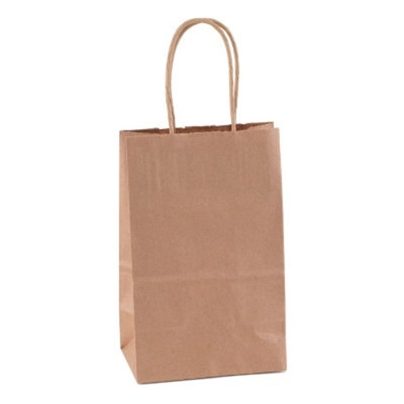 Small Brown Paper Bags with Handles Treat Bags