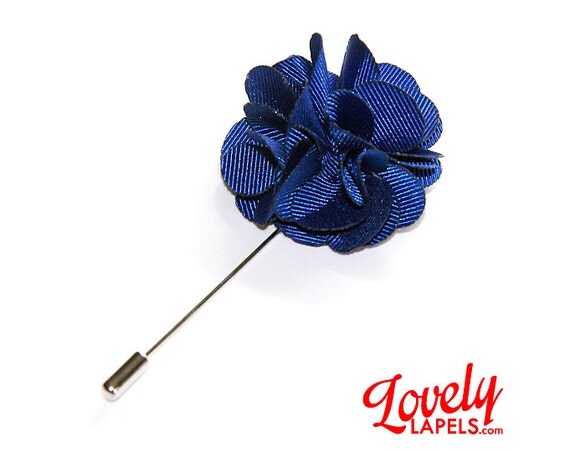 Flower Lapel Pin Royal Blue Silk Carnation By Lovelylapels 