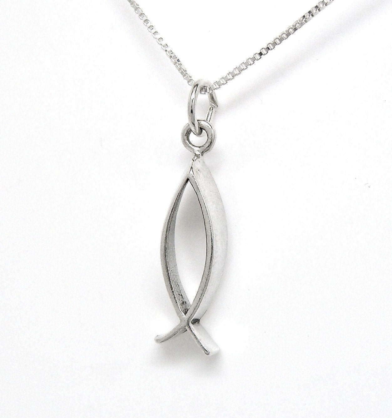 Christian Fish Sterling Silver Religious Charm Pendant