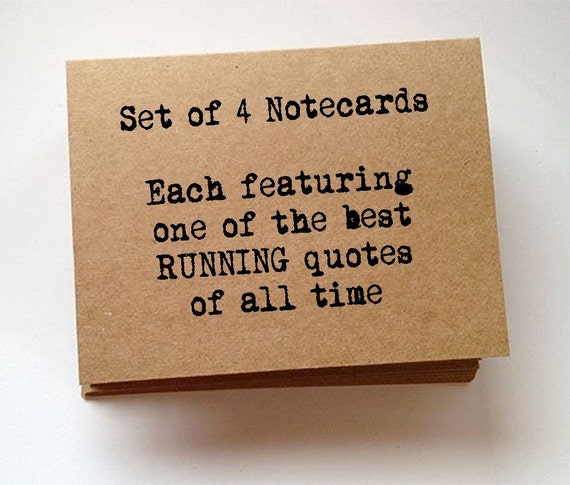 RUNNING inspiration quotes blank note cards set unique birthday gift ...