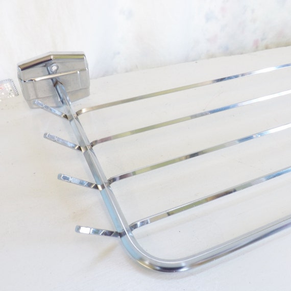 Items similar to Vintage Autoyre Fairfield chrome towel bar towel rack