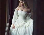 Cinderella Wedding Gown in Cotton - Summer Bridal Gown- Fairytale Fantasy Ballgown -Custom to Order