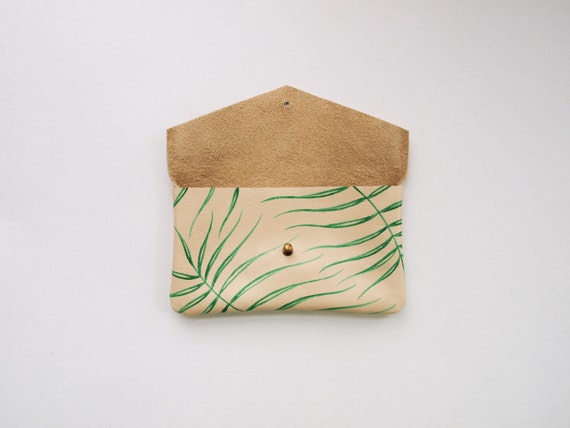 Wild Fern Leaf Leather Sunglasses Case