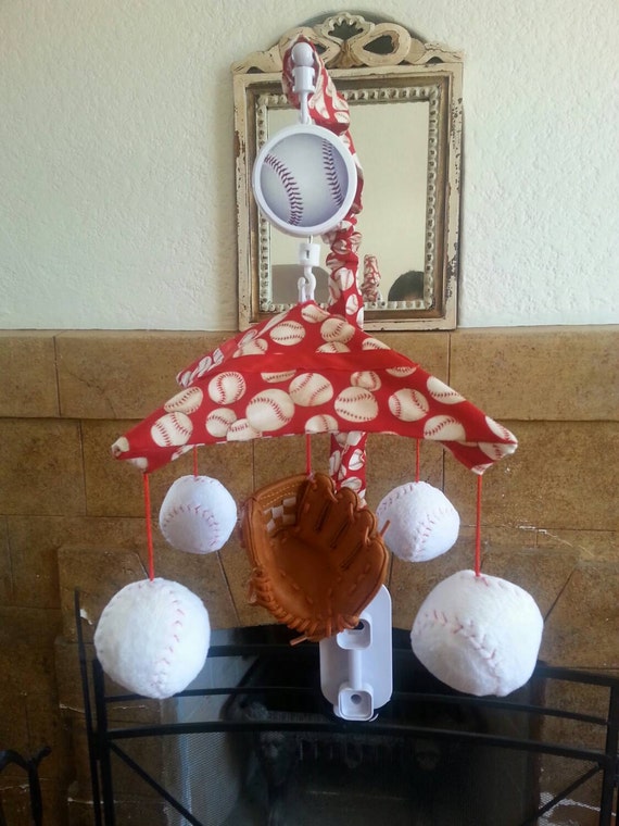 PLAY BALL baseball Crib Mobile by SnowflakeCrafts on Etsy