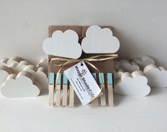 Cloud Art Display Cable, Aqua Blue Clips, eco friendly