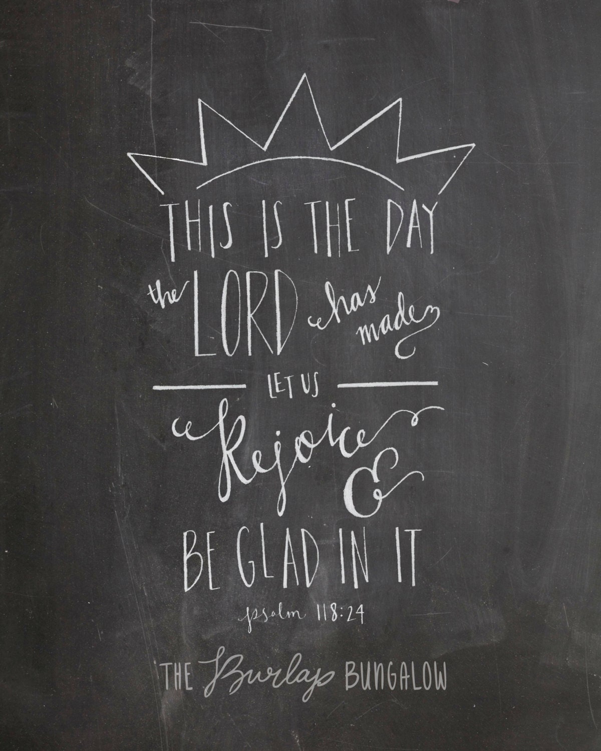 Chalkboard Scripture Art Bible Verse Print Hand Lettered