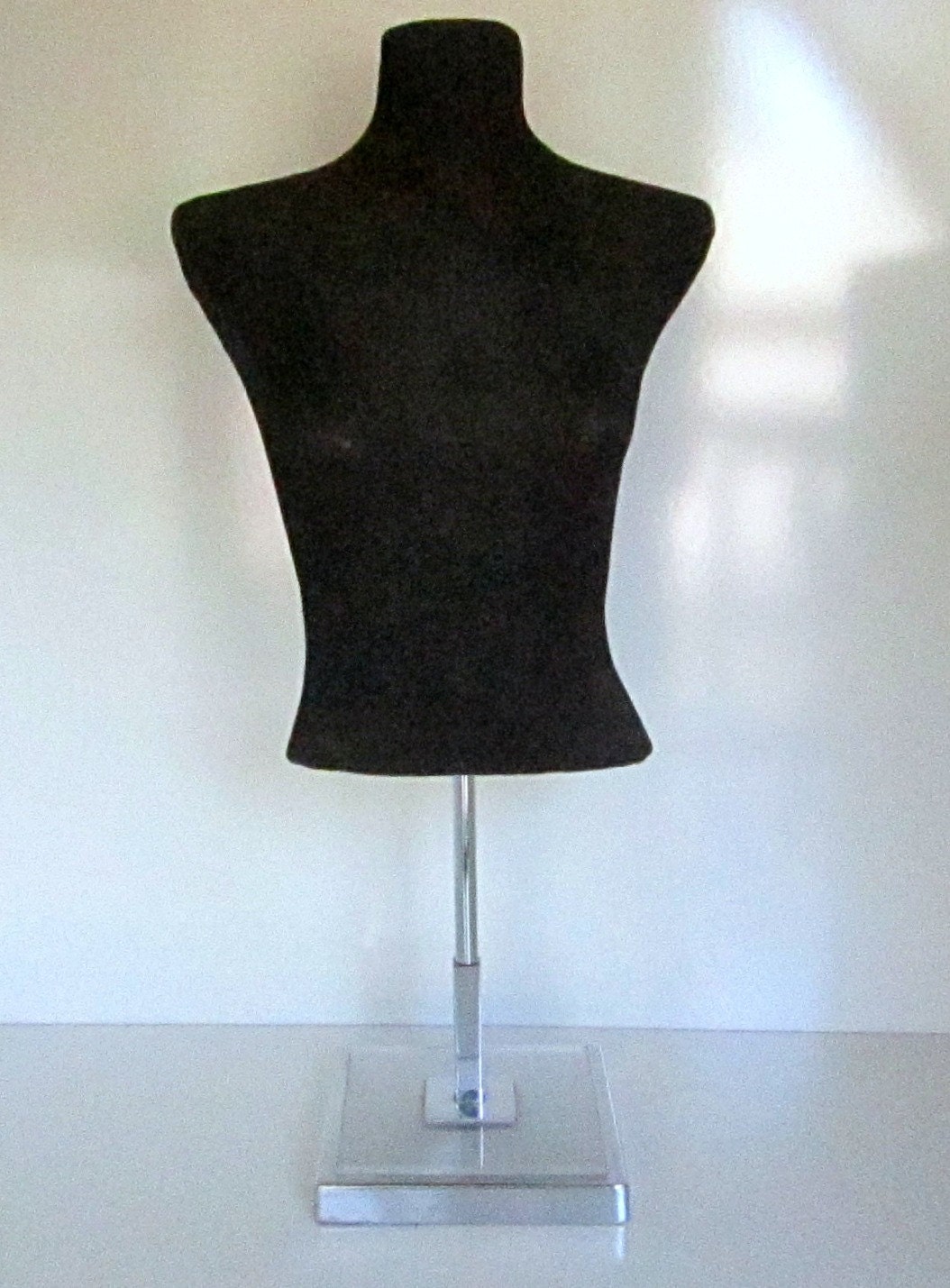 Vintage Store Mannequin Bust Torso Lucite and Chrome Store Display