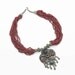 Ethnic Tribal India Necklace - Beaded glass, Ornate pendant, Stone cabochons - 1970s Boho gypsy - InVintageHeaven