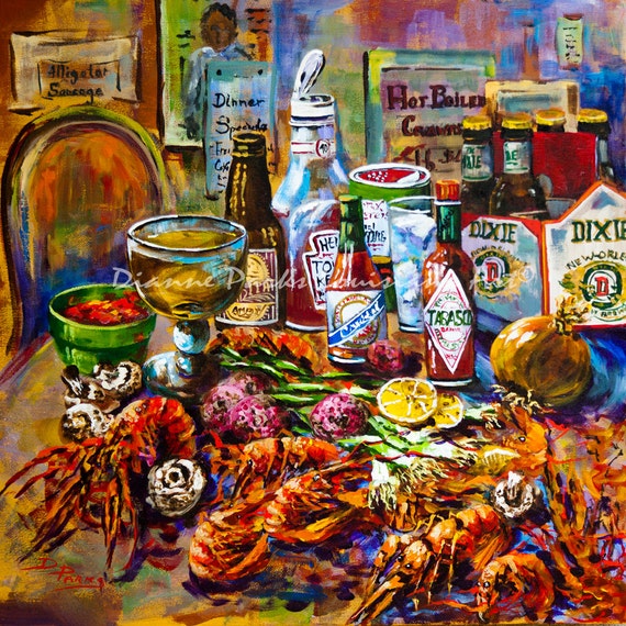The Seafood Table Boiled Crawfish Louisiana by DianneParksArt
