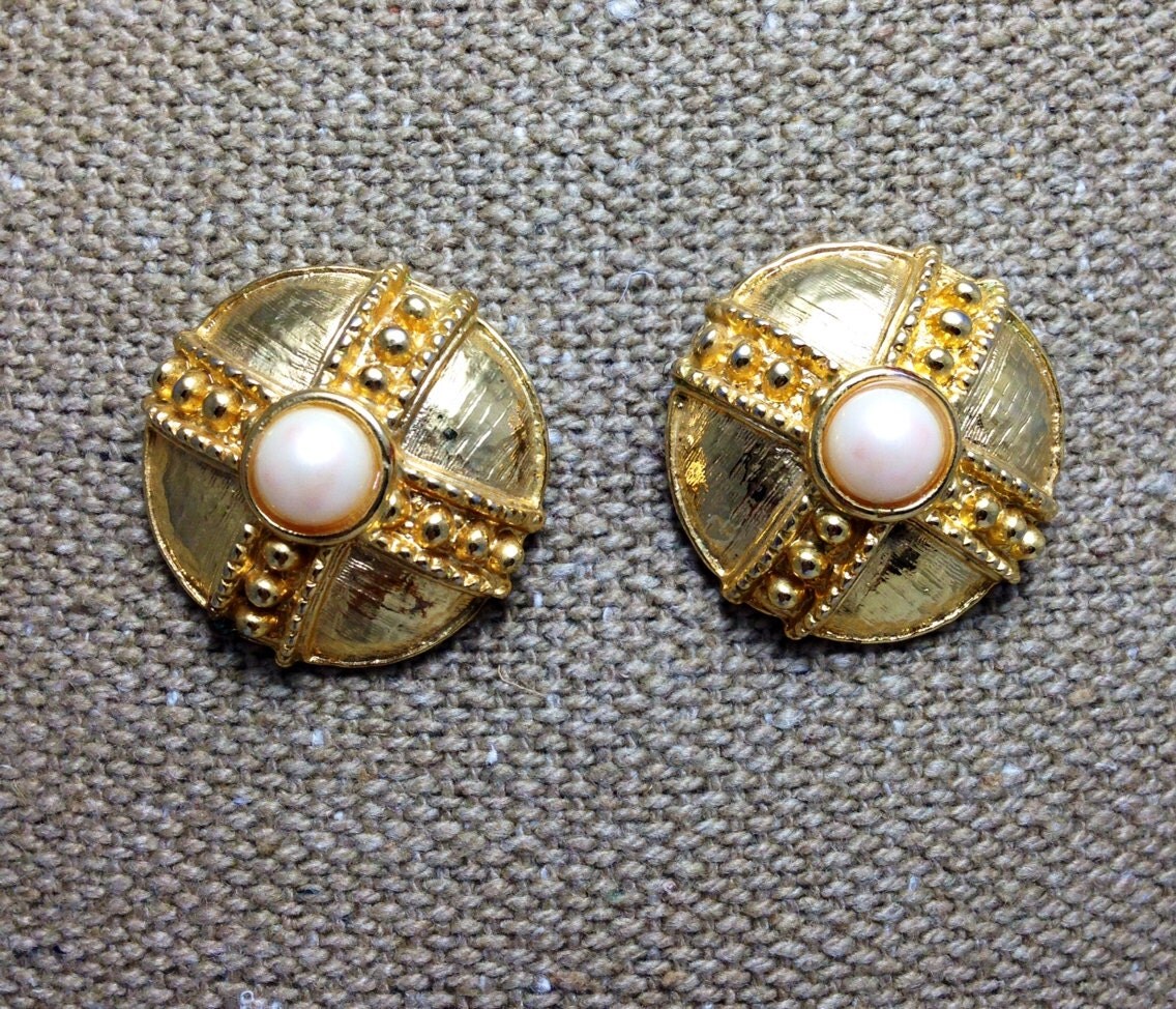 1980s gold earrings