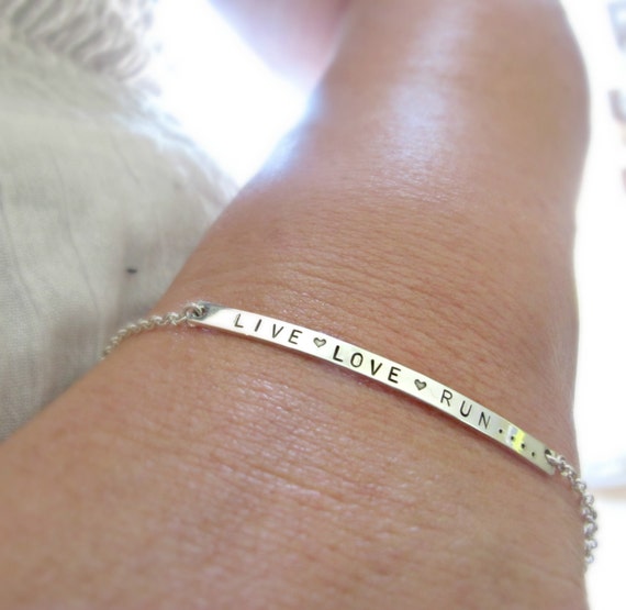 Silver Bar Bracelet Marathon Sterling Silver by vonmeyerjewelry