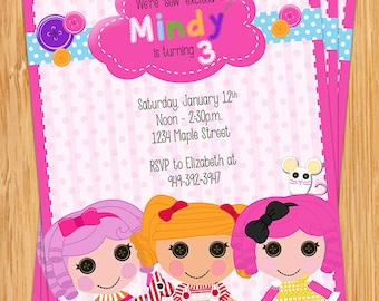 Invitación fiesta de cumpleaños de lalaloopsy