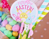 Happy Easter Printable Cupcake Toppers - Party Favor Tags - Easter Party - Printable Easter Favor Tags Il_170x135