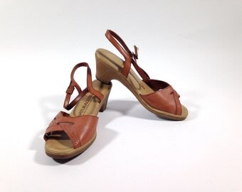 Vintage Leather Naturalizer Sandals || Open Toe Heels || Size 9M ...