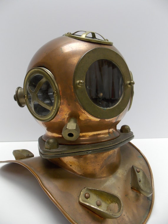 Vintage Diving Helmet Submarine Copper and Brass Nautical