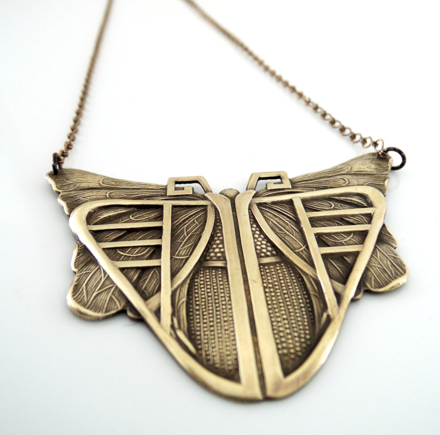 Vintage Necklace Art Deco jewelry Butterfly Necklace
