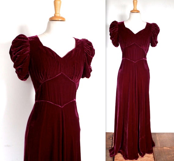 SALE Vintage 1930's Dress // 30s Evening Party Dress