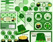 Saint Patrick's Day Party Printable Set - Printable - Digital File - INSTANT DOWNLOAD - Irish Gold, Lucky Horseshoe, Leprechaun Il_170x135