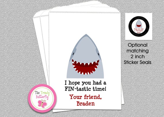 Shark Party Favor Bag , Candy Bag , Shark Party Il_570xn