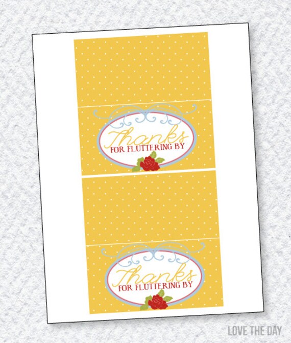 Butterfly Party PRINTABLES Fold Over Labels by Love The Day Il_570xn