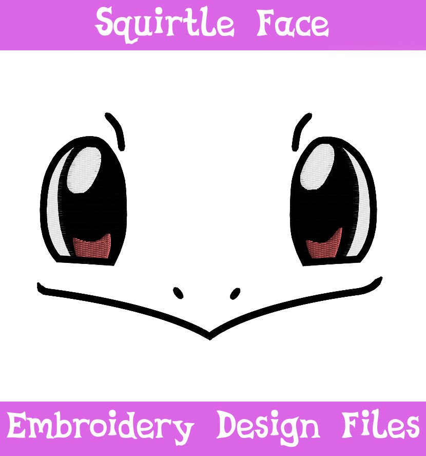 PES HUS &amp; JEF Files: Squirtle Face Embroidery Machine