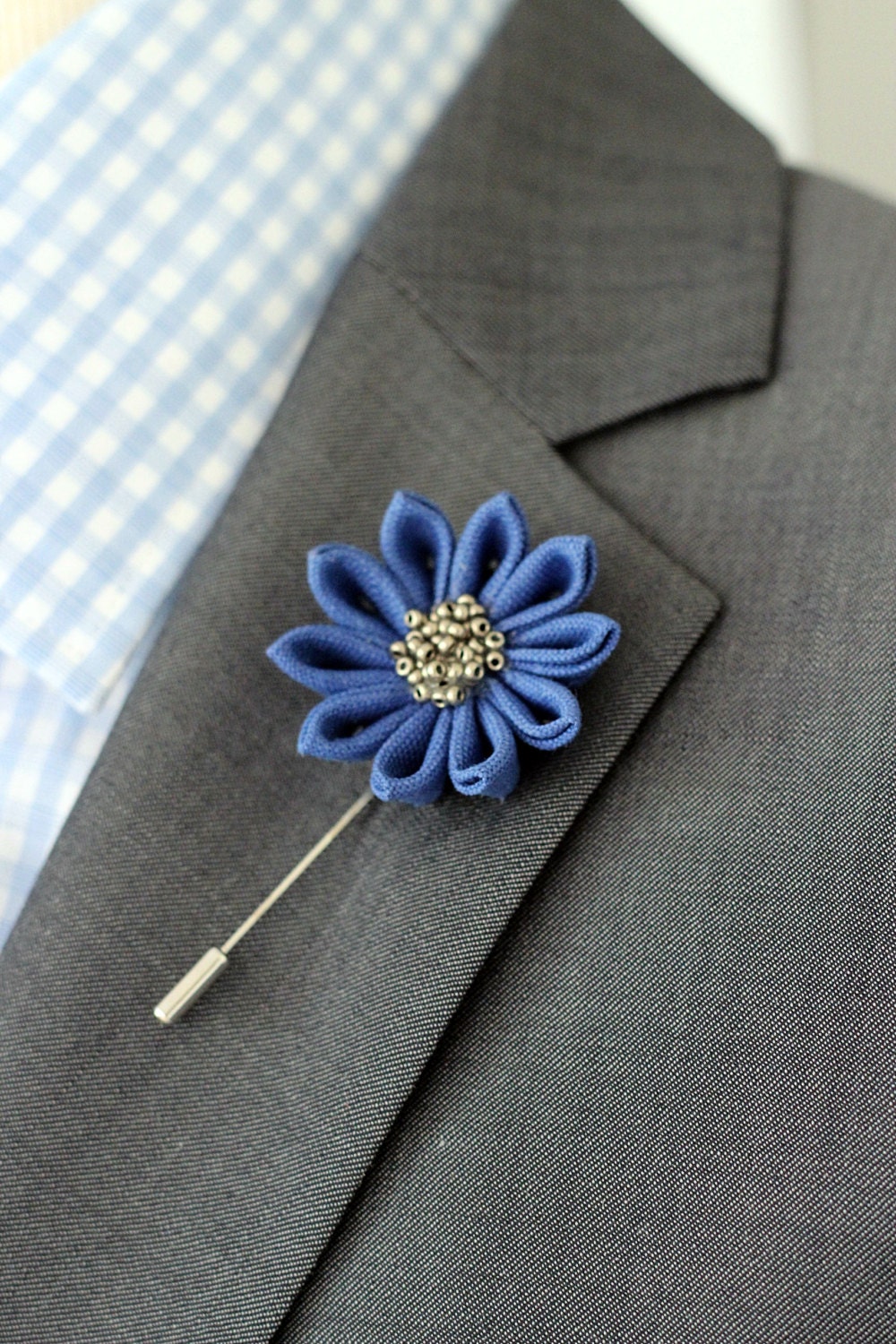 Royal Flower Lapel Pin Mens Lapel Flower Boutonniere Wool 