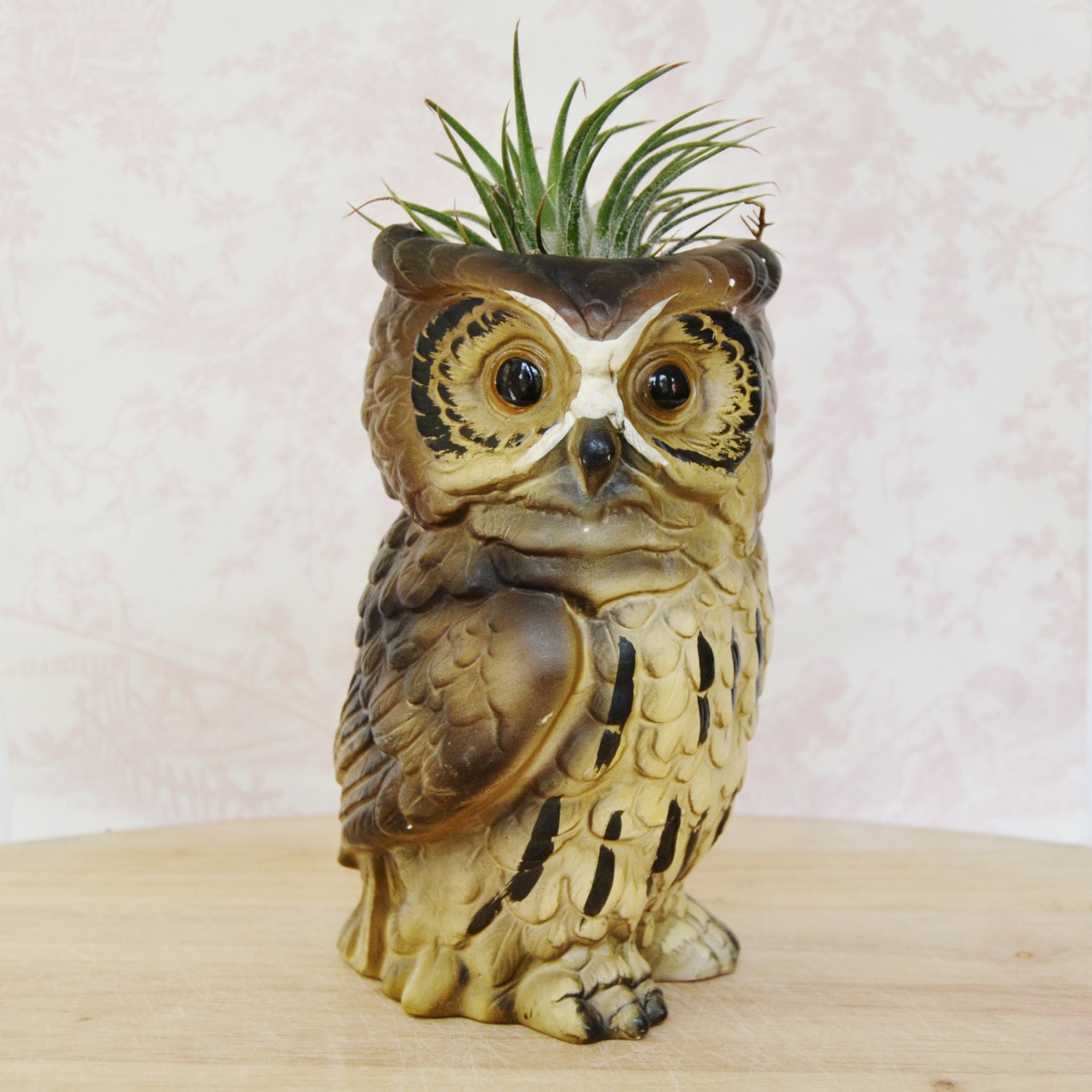 Vintage Brown Owl Planter by Inarco