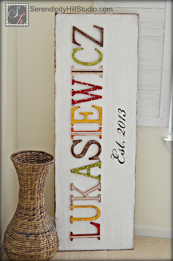 Family name sign typography custom made to by