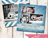 Chevron Birth Announcement - Double or Single Sided 5x5 Announcements - Baby Boy or Baby Girl - Choose Your Colors - Printable Holiday Card Il_170x135