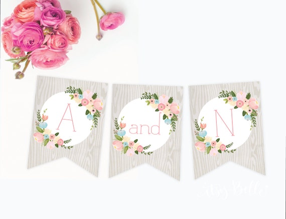 Items similar to Woodland Floral banner - PRINTABLE INSTANT DOWNLOAD by ...