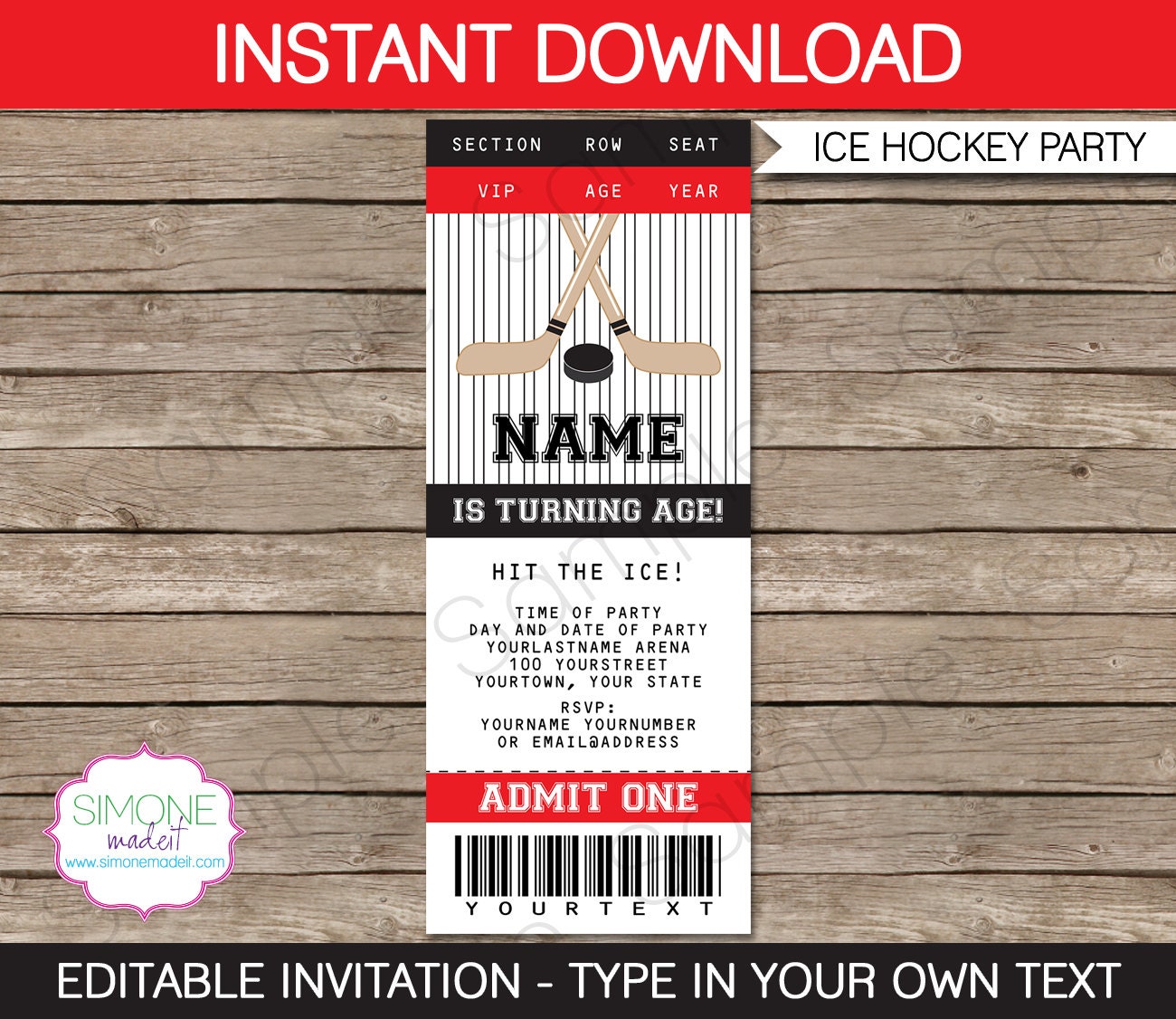 Hockey Invitation Templates Free 7