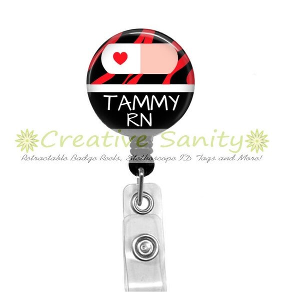 Personalized Nurse Retractable ID Badge Holder by CreativeSanity