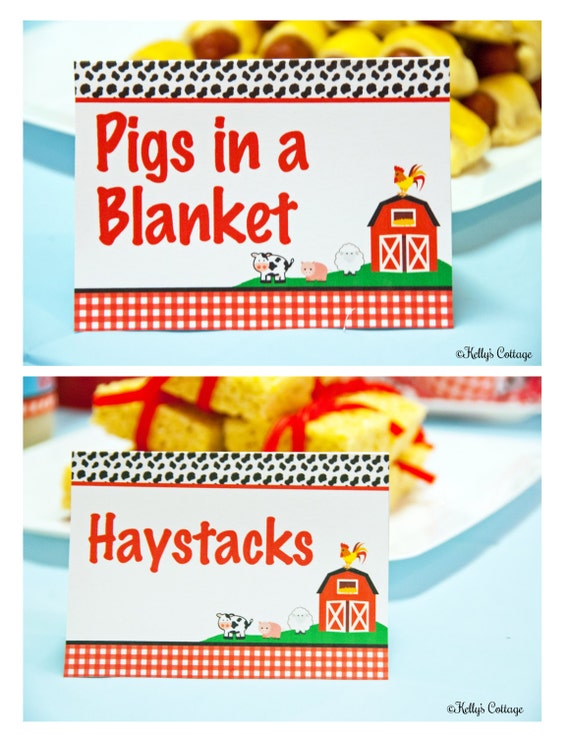 Barnyard Birthday Party Labels Instant Download Printable