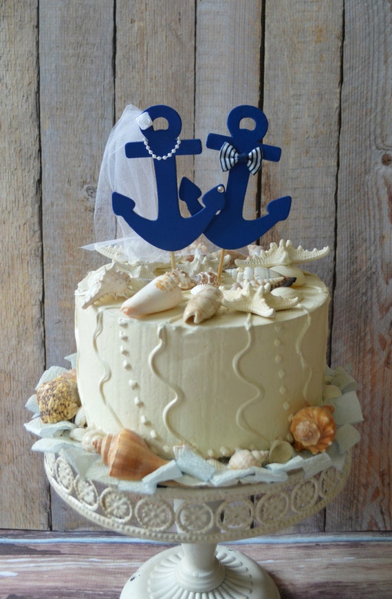 Items similar to Anchors Away wedding cake topper-Anchors ...