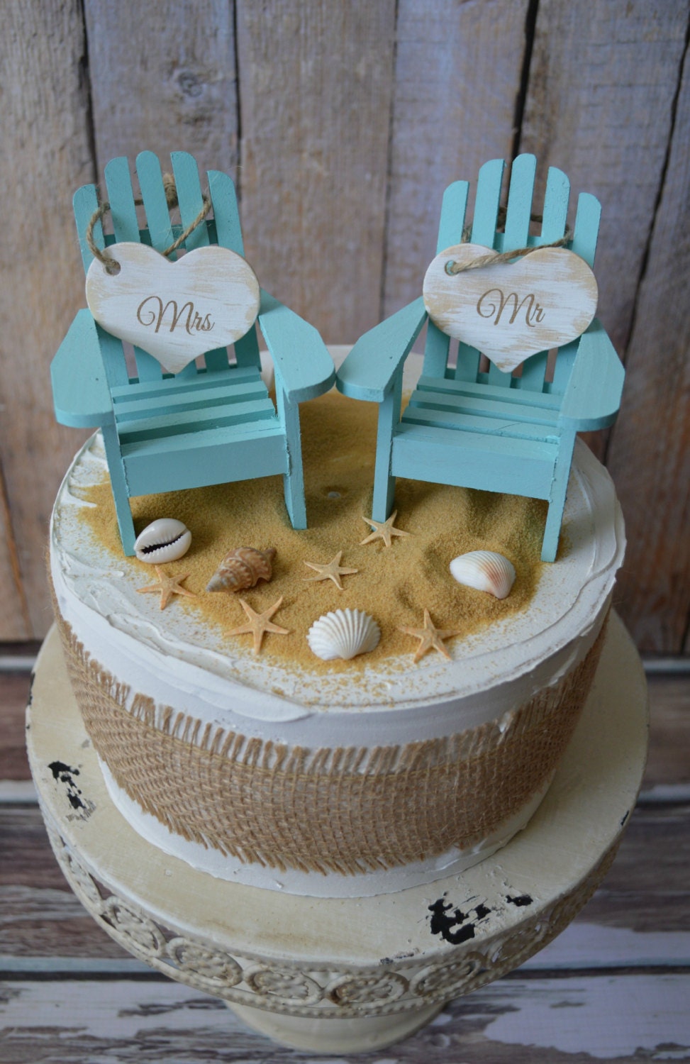 beach chairs-beach-wedding-cake