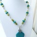 Tagua Nut Jewelry, Sterling Silver Necklace, Turquoise Jewelry, Large Silver Leaf Pendant