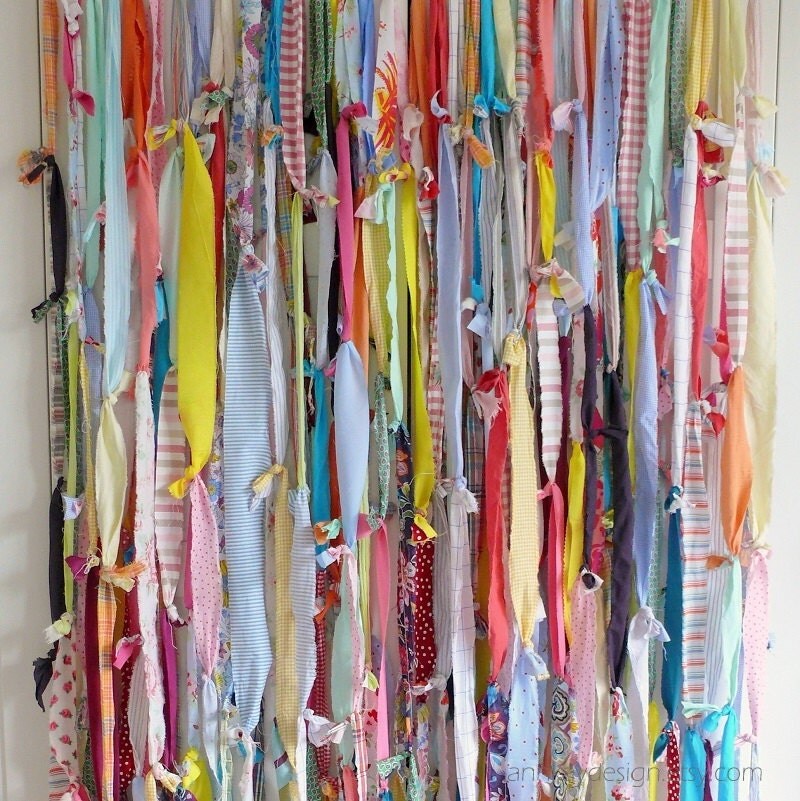 Fabric Backdrop Rag Streamer Garland with Burlap and Lace 6x4