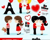 VALENTINE KIDS 1 Digital Clipart , Happy Valentine,s Day Clipart, Valentine Day ClipArt / Instant Download Il_170x135