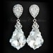 Wedding Jewelry Bridal Earrings Swarovski Baroque Crystal Cubic Zirconia Wedding Earrings CAL Silver Dangle Teardrop Vintage Statement