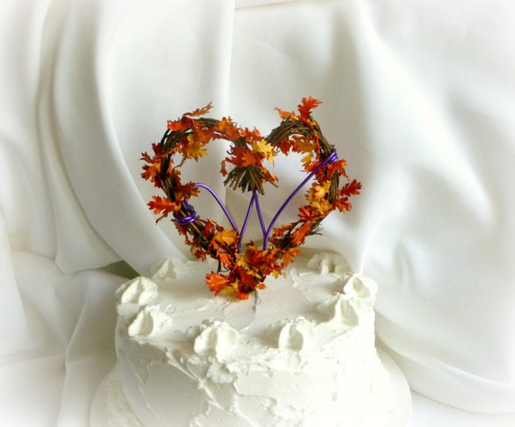 Fall Wedding Decor Personalized Vine Cake Topper by HandmadeAffair