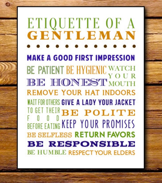 Etiquette Of A Gentleman Poster Digital Print